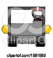 Poster, Art Print Of White Football Player Man Driving Amphibious Tracked Vehicle Front View
