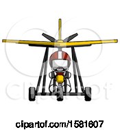 Poster, Art Print Of White Football Player Man In Ultralight Aircraft Front View