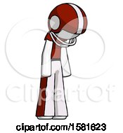Poster, Art Print Of White Football Player Man Depressed With Head Down Turned Right
