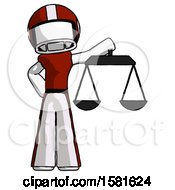 Poster, Art Print Of White Football Player Man Holding Scales Of Justice