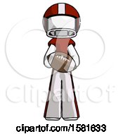 Poster, Art Print Of White Football Player Man Giving Football To You