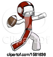 Poster, Art Print Of White Football Player Man Throwing Football