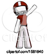 White Football Player Man Waving Emphatically With Left Arm