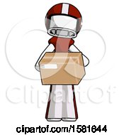 Poster, Art Print Of White Football Player Man Holding Box Sent Or Arriving In Mail