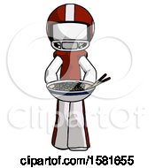 Poster, Art Print Of White Football Player Man Serving Or Presenting Noodles