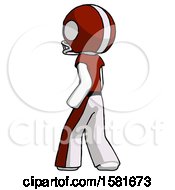 Poster, Art Print Of White Football Player Man Walking Away Direction Left View