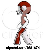 Poster, Art Print Of White Football Player Man Walking Left Side View