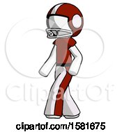 Poster, Art Print Of White Football Player Man Man Walking Turned Left Front View