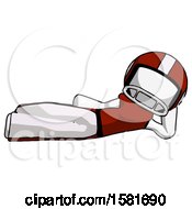 White Football Player Man Reclined On Side