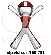 White Football Player Man Jumping Or Flailing