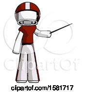 Poster, Art Print Of White Football Player Man Teacher Or Conductor With Stick Or Baton Directing