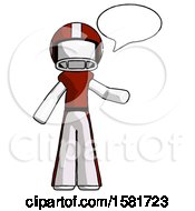 Poster, Art Print Of White Football Player Man With Word Bubble Talking Chat Icon