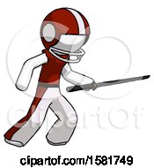 Poster, Art Print Of White Football Player Man Stabbing With Ninja Sword Katana