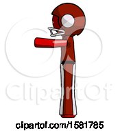 Red Football Player Man Pointing Left