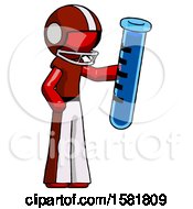 Poster, Art Print Of Red Football Player Man Holding Large Test Tube