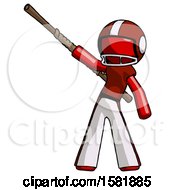 Poster, Art Print Of Red Football Player Man Bo Staff Pointing Up Pose