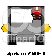 Poster, Art Print Of Red Football Player Man Driving Amphibious Tracked Vehicle Front View