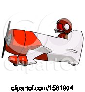 Red Football Player Man In Geebee Stunt Aircraft Side View