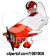 Poster, Art Print Of Red Football Player Man In Geebee Stunt Plane Descending View