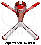 Red Football Player Man With Arms And Legs Stretched Out