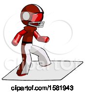 Poster, Art Print Of Red Football Player Man On Postage Envelope Surfing