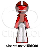 Poster, Art Print Of Red Football Player Man Standing Facing Forward