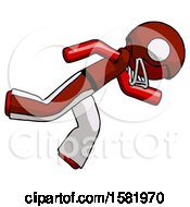 Poster, Art Print Of Red Football Player Man Running While Falling Down