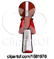 Poster, Art Print Of Red Football Player Man Walking Away Back View