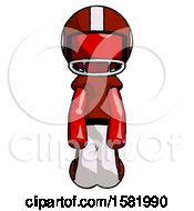 Red Football Player Man Kneeling Front Pose