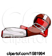 Poster, Art Print Of Red Football Player Man Reclined On Side