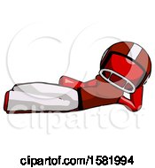 Red Football Player Man Reclined On Side