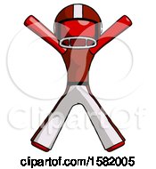 Red Football Player Man Jumping Or Flailing