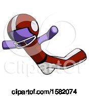 Purple Football Player Man Skydiving Or Falling To Death
