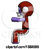 Purple Football Player Man Sitting Or Driving Position