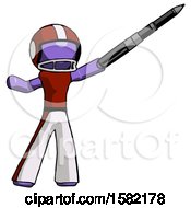 Poster, Art Print Of Purple Football Player Man Demonstrating That Indeed The Pen Is Mightier
