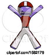 Poster, Art Print Of Purple Football Player Man Jumping Or Flailing