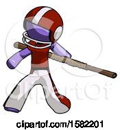 Poster, Art Print Of Purple Football Player Man Bo Staff Action Hero Kung Fu Pose