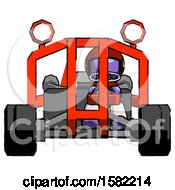 Poster, Art Print Of Purple Football Player Man Riding Sports Buggy Front View