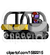Poster, Art Print Of Purple Football Player Man Driving Amphibious Tracked Vehicle Side Angle View