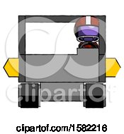 Poster, Art Print Of Purple Football Player Man Driving Amphibious Tracked Vehicle Front View