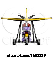 Poster, Art Print Of Purple Football Player Man In Ultralight Aircraft Front View