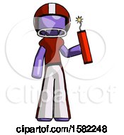Poster, Art Print Of Purple Football Player Man Holding Dynamite With Fuse Lit