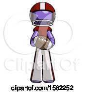Poster, Art Print Of Purple Football Player Man Giving Football To You