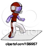 Poster, Art Print Of Purple Football Player Man On Postage Envelope Surfing