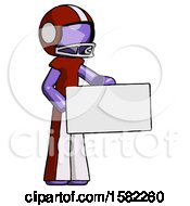 Purple Football Player Man Presenting Large Envelope