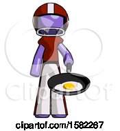 Poster, Art Print Of Purple Football Player Man Frying Egg In Pan Or Wok