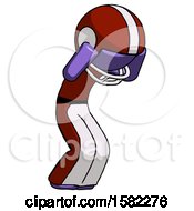 Purple Football Player Man With Headache Or Covering Ears Turned To His Right