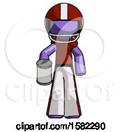 Poster, Art Print Of Purple Football Player Man Begger Holding Can Begging Or Asking For Charity