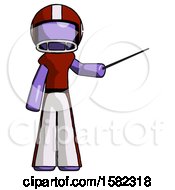 Poster, Art Print Of Purple Football Player Man Teacher Or Conductor With Stick Or Baton Directing