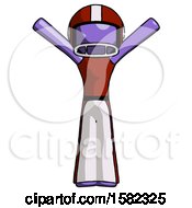 Purple Football Player Man With Arms Out Joyfully